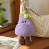 Purple plush pendant, cute car bag, keychain decoration, little bear rabbit doll details Picture